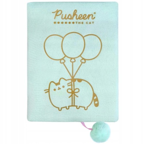 Zamszowy pamiętnik kot Pusheen zielony (6).jpg