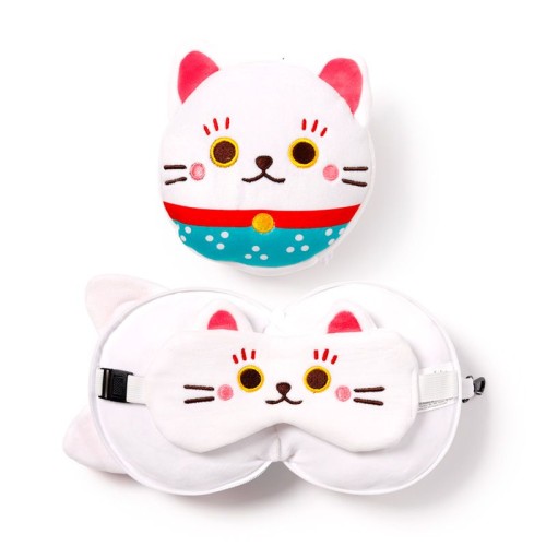 Pluszowa poduszka podróżna Kot Szczęścia Maneki Neko Relaxeazzz (1).jpg