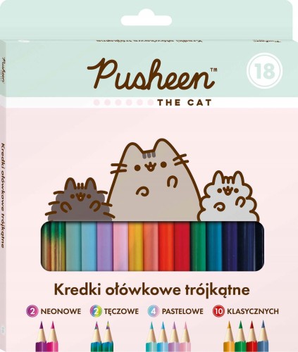 Kredki ołówkowe kot Pusheen 18 kolorów (1).jpg