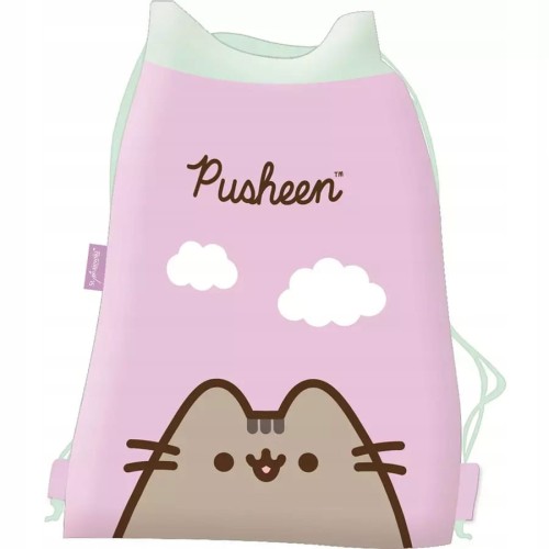 Fioletowy worek szkolny na obuwie kot Pusheen.jpg